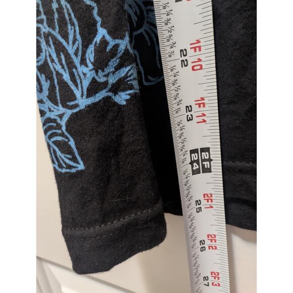 Women’s M Guy Harvey Black Blue Marlin Floral Color T Shirt 100% Cotton - Picture 5 of 6